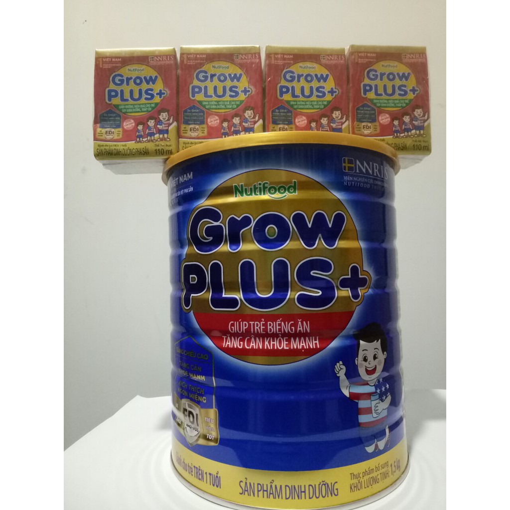 Sữa Bột Nuti GrowPlus Xanh Lon  1.5kg [Mẫu Mới]