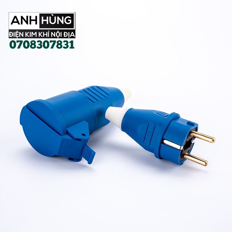 Combo Bộ Ổ Cắm Điện Và Phích Cắm Điện Chống Nước IP54 16A 250V 4000W - Phích Cắm Điện Chân Tròn Chuẩn EU Đức