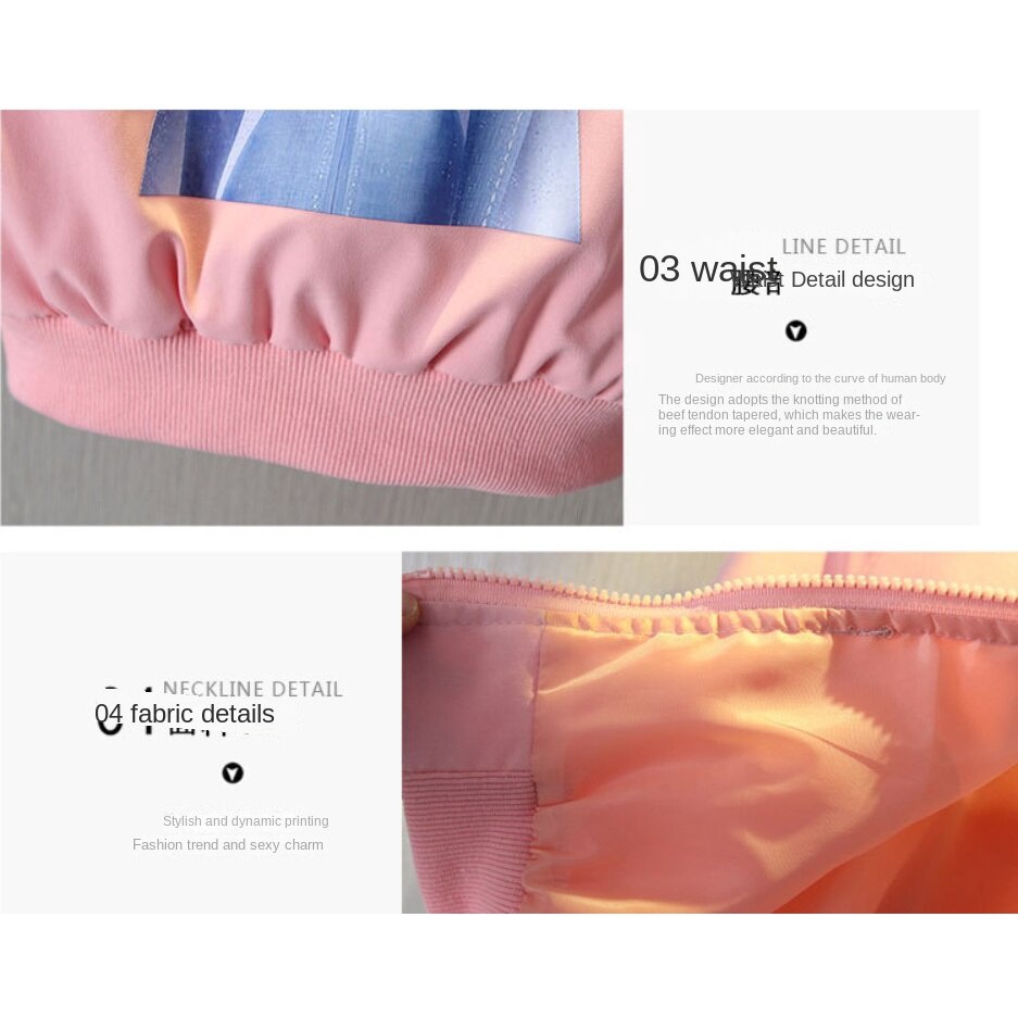 Áo Khoác Bóng Chày Mỏng Có Khóa Kéo In Hình Công Chúa Elsa Thời Trang Xuân Thu Phong Cách Phương Tây Cho Bé Gái