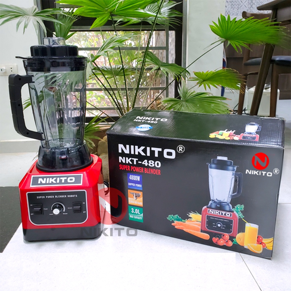 Máy Xay Sinh Tố Công Nghiệp NIKITO 4800W Nhật Bản chuyên dụng nhà hàng, khách sạn, quán coffee, xay đá, rau má,thịt cá..