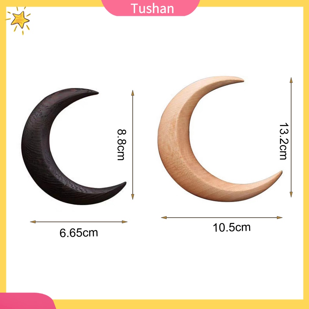 Trâm Cài Tóc Bằng Gỗ Khắc Họa Tiết Mặt Trăng Khuyết Phong Cách Cổ Điển Thanh Lịch Dành Cho Nữ