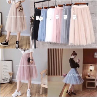 Chân váy tutu công chúa dài qua gối các kiểu cute