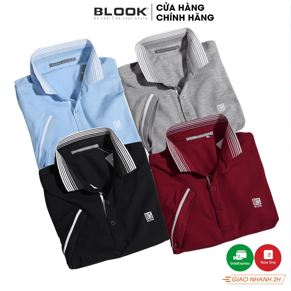 Áo polo nam slimfit BLOOK vải cotton 5 màu in logo BS mã 42613 (HÌNH THẬT)