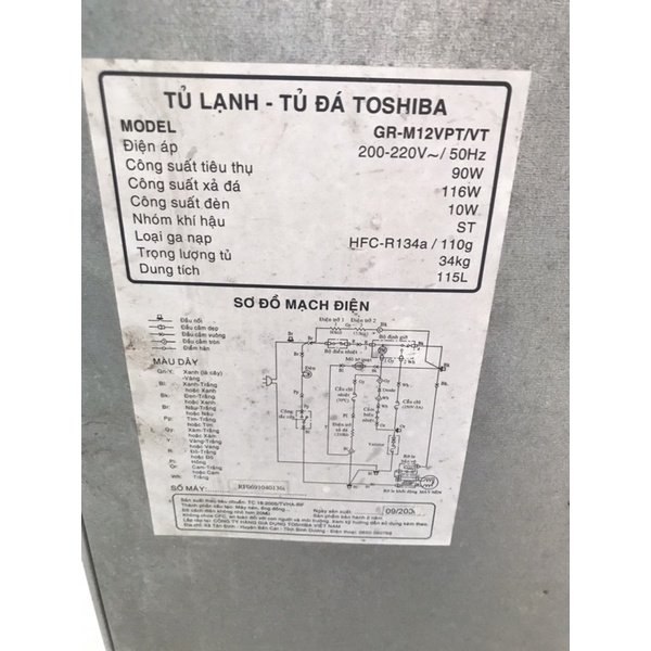 Tủ lạnh Toshiba 120 lít cũ tốt