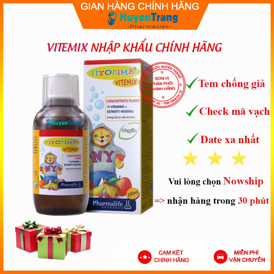 ✔️️️(Tặng quà xinh) Vitemix Bimbi - Bổ sung Vitamin và Khoáng Chất cho Trẻ (Chai 200ml)