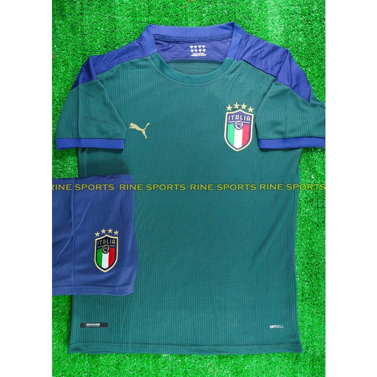 Bộ Áo bóng đá italia xanh lá mùa mới Euro 2022 hàng Thailand chuẩn thi đấu