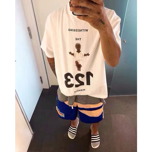 RRR123 Letter Print Vintage High Street Beauty Jerry Same Loose Casual Couple Short Sleeve T-Shirt