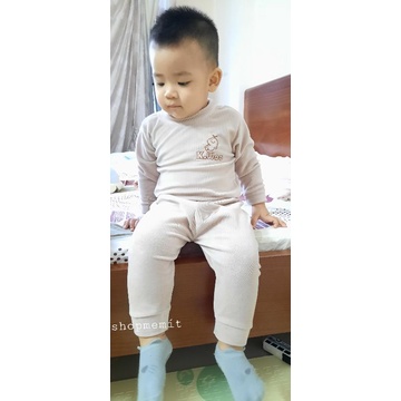 Bộ nhung dài tay⚡FREESHIP⚡siêu mềm mịn, co giãn 8 chiều cho bé từ 6-18kg