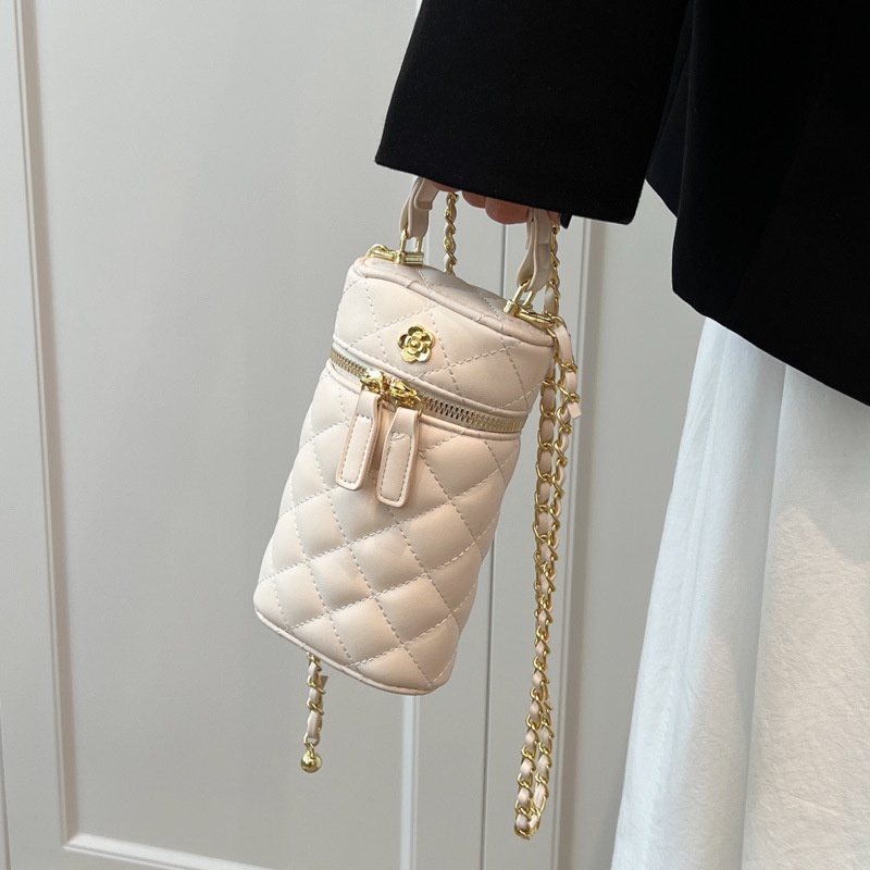 Túi Đeo Chéo Hình Trụ Phối Dây Xích Thiết Kế Mới 2022 Thời Trang Mùa Hè Cho Nữ