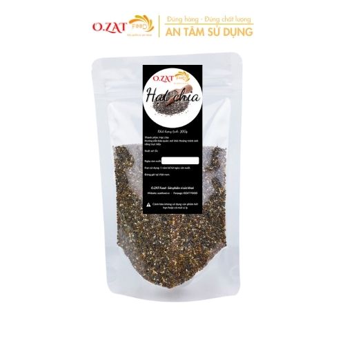 Hạt chia OZAT FOOD 100G - giảm cân hỗ trợ tiêu hóa giải độc cơ thể giúp xương chắc khỏe