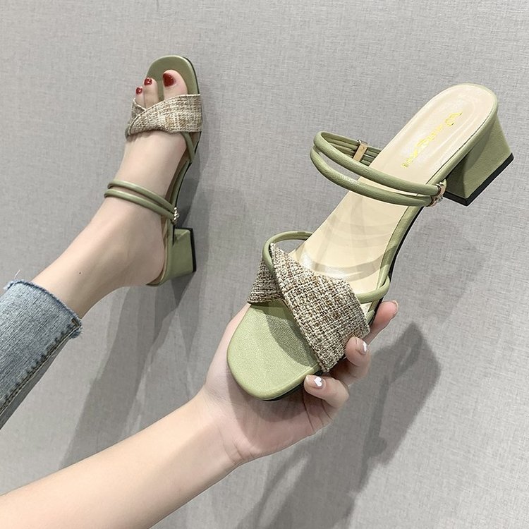 Giày Sandal Cao Gót Hở Mũi Thời Trang Mùa Hè Cho Nữ