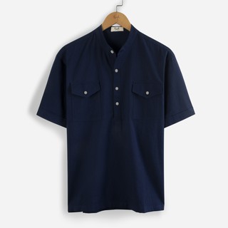 Áo đũi nam cộc tay cổ tàu 2 túi ngực Thời Trang Vải Đũi (Linen) Cao Cấp R.Menswear