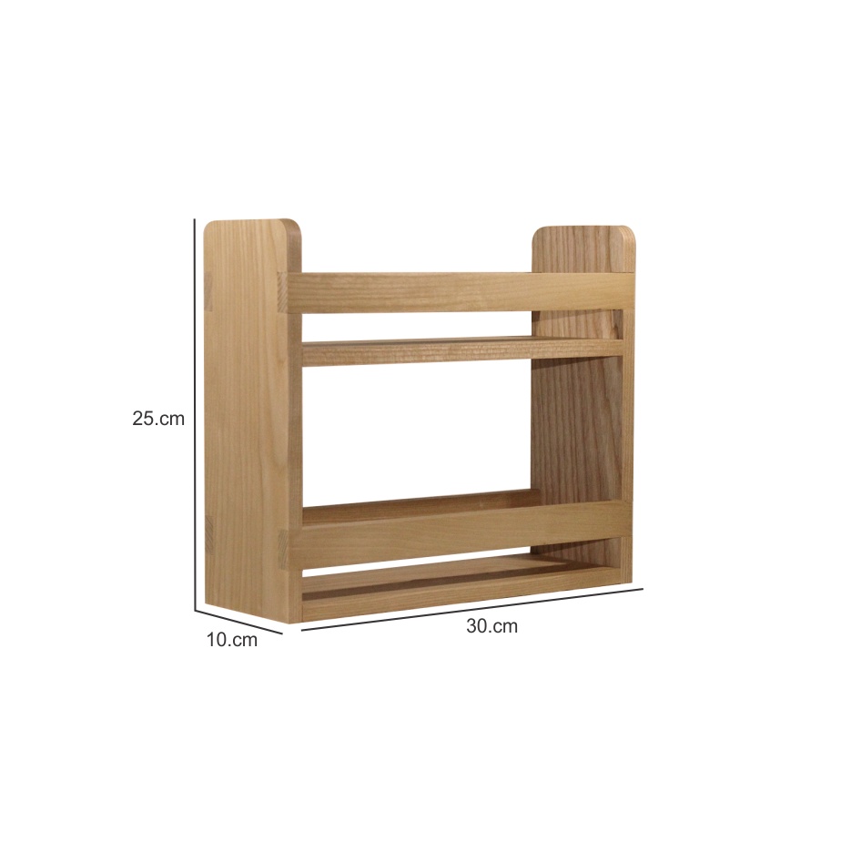Kệ gia vị gỗ sồi 2 tầng - Kệ gia vị dùng để chai lọ Cao Cấp, kệ dùng để đựng các gia vị nấu ăn trong nhà bếp