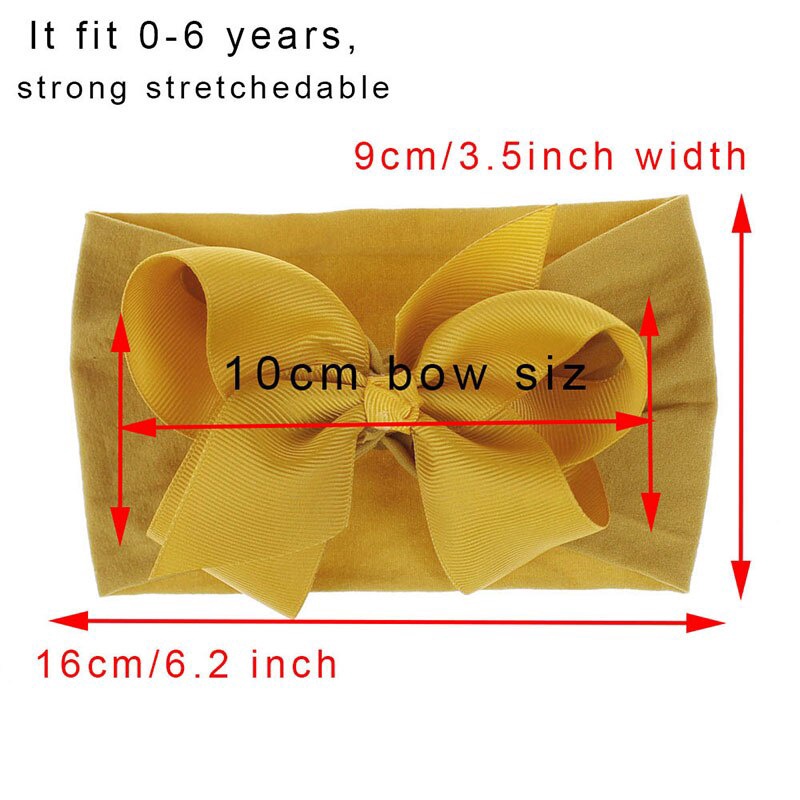 Băng Đô Vải Nylon Mềm Mại Co Giãn Thắt Nơ Dành Cho Bé Gái