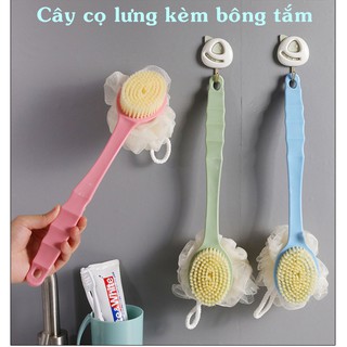 Cây cọ lưng kèm bông tắm siêu tiện lợi