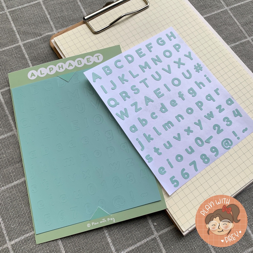 Sticker Alphabet bảng chữ cái trang trí sổ, bullet journal, toploader | Designed by Plan With Prey