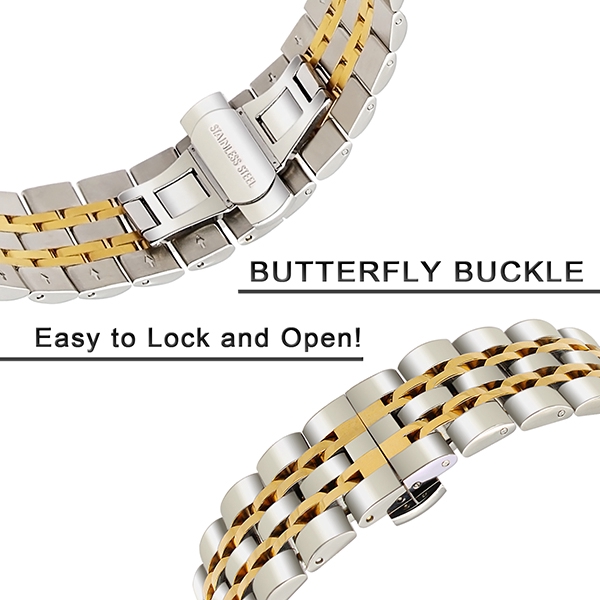 Dây đeo đồng hồ đeo tay bằng thép không gỉ có khóa bướm dành cho Apple Watch Series 1 2 3 4 5 6 SE 38mm 40mm 42mm 44mm Series 7 41mm 45mm