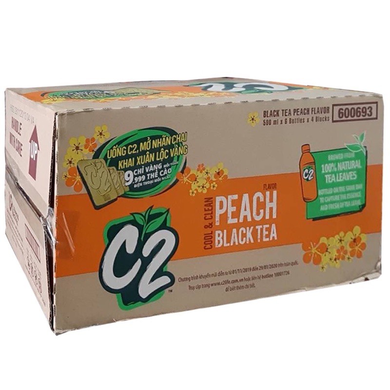 Thùng 24 Chai Hồng Trà Đào 455ml