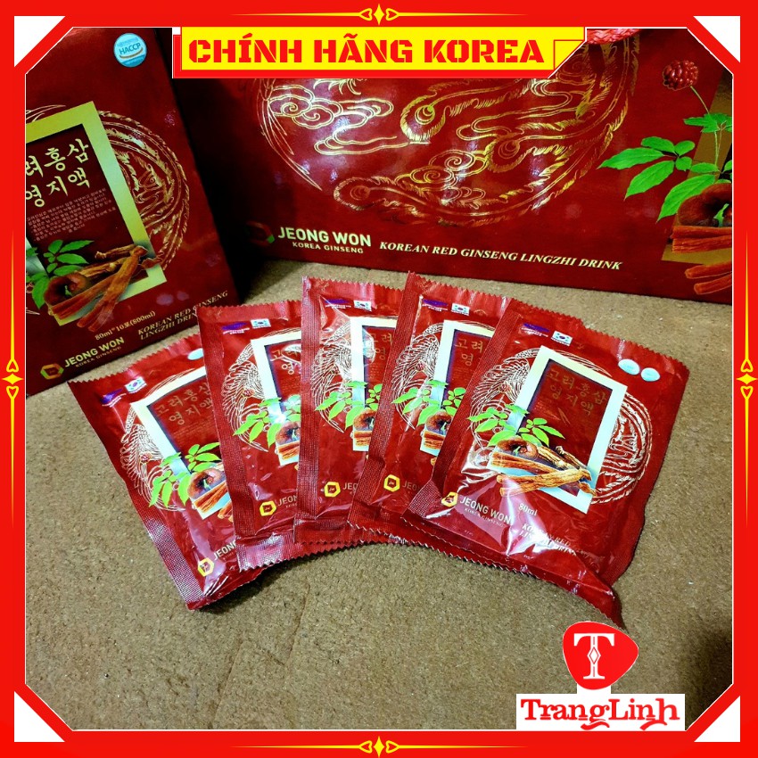 Nước hồng sâm linh chi hàn quốc Jeong Won chính hãng, xách 30 gói - tranglinhkorea