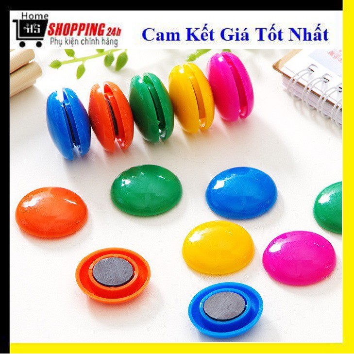 Viên Nam Châm Tròn Dán Tủ Lạnh Nhiều Màu, nam châm dán giữ giấy ghi chú trên tủ lạnh, viên hít giữ giấy dán tủ lạnh