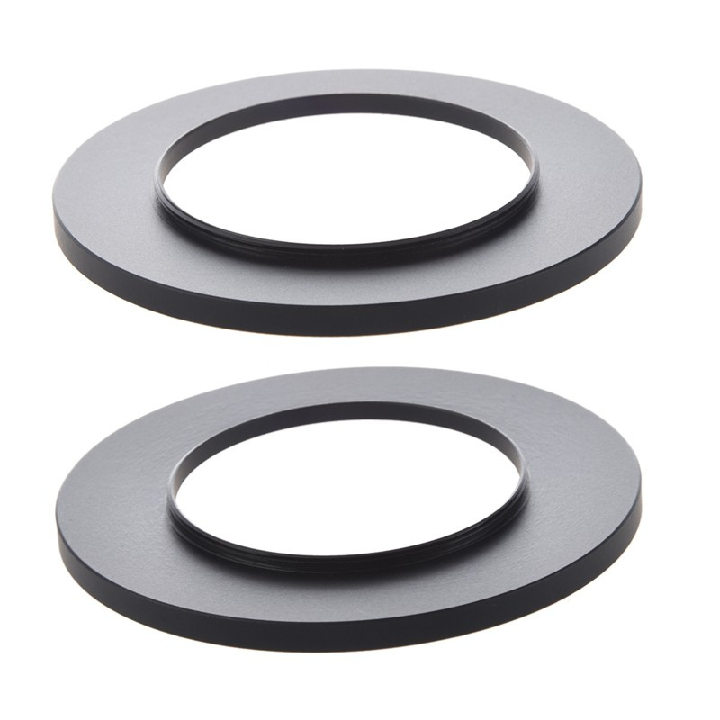 2 Pcs Black Camera Filter Lens Step Up Ring Adapter, 1 Pcs 49Mm-72Mm & 1 Pcs 49Mm-77Mm