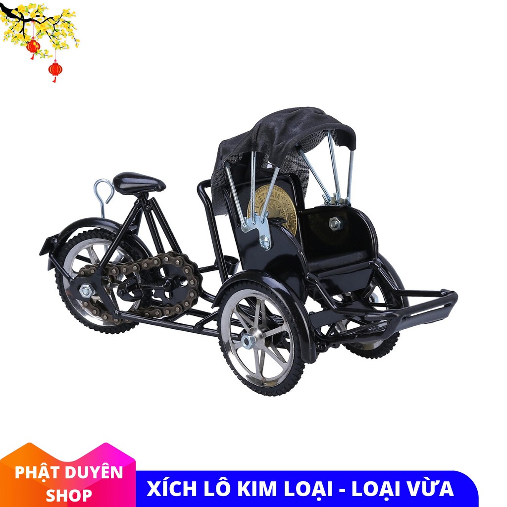 Mô Hình Xe Xích Lô Sắt - Size Lớn - Màu Đỏ