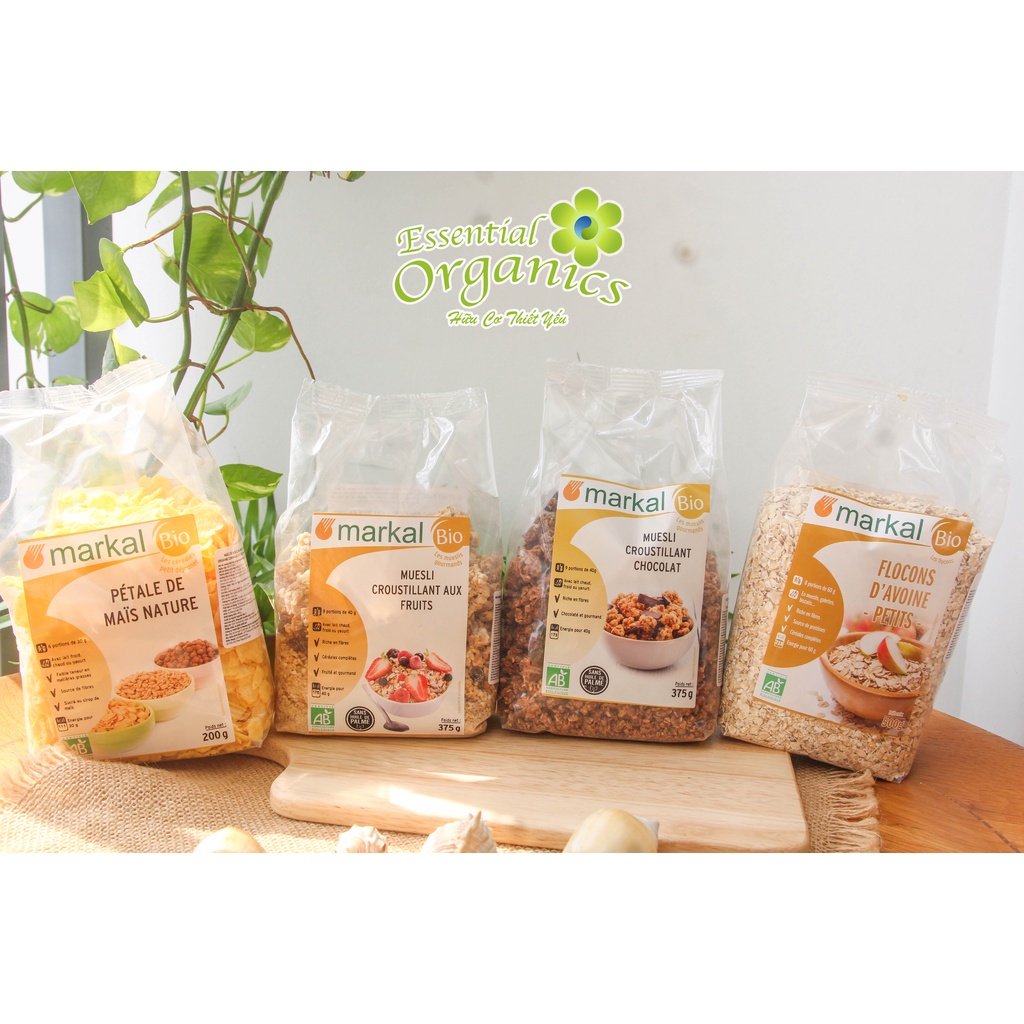[Ngũ cốc ăn sáng cho Mẹ và Bé] Ngũ cốc muesli giòn sô cô la hữu cơ Markal 375g date 1/9/2023