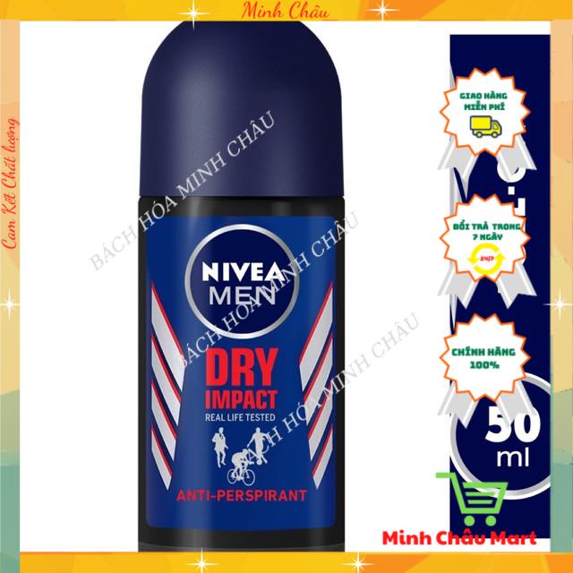 Lăn Khử Mùi Cơ Thể Nivea Men Dry Impact Khô Thoáng 50ml