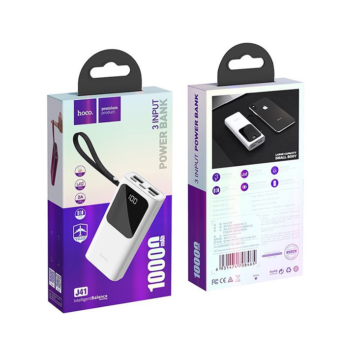 Sạc Dự Phòng HOCO J41 ✔ Pin Dự Phòng 10000mAh Chính Hãng Có Đèn Led Hiển Thị Pin BH 6 Tháng