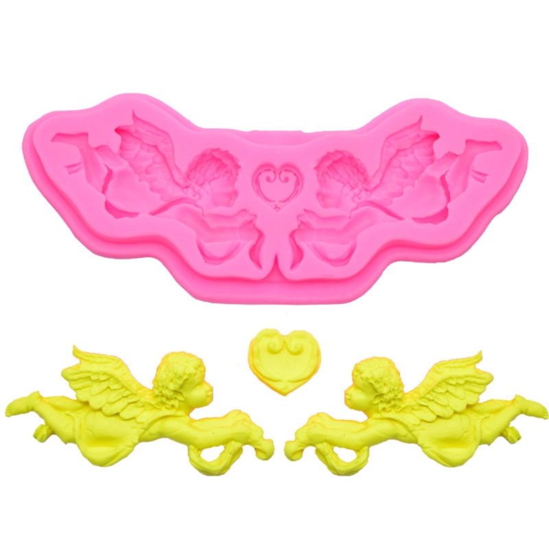 Aoto Khuôn Silicone Làm Bánh Hình Thiên Thần Cupid Phong Cách Châu Âu DIY