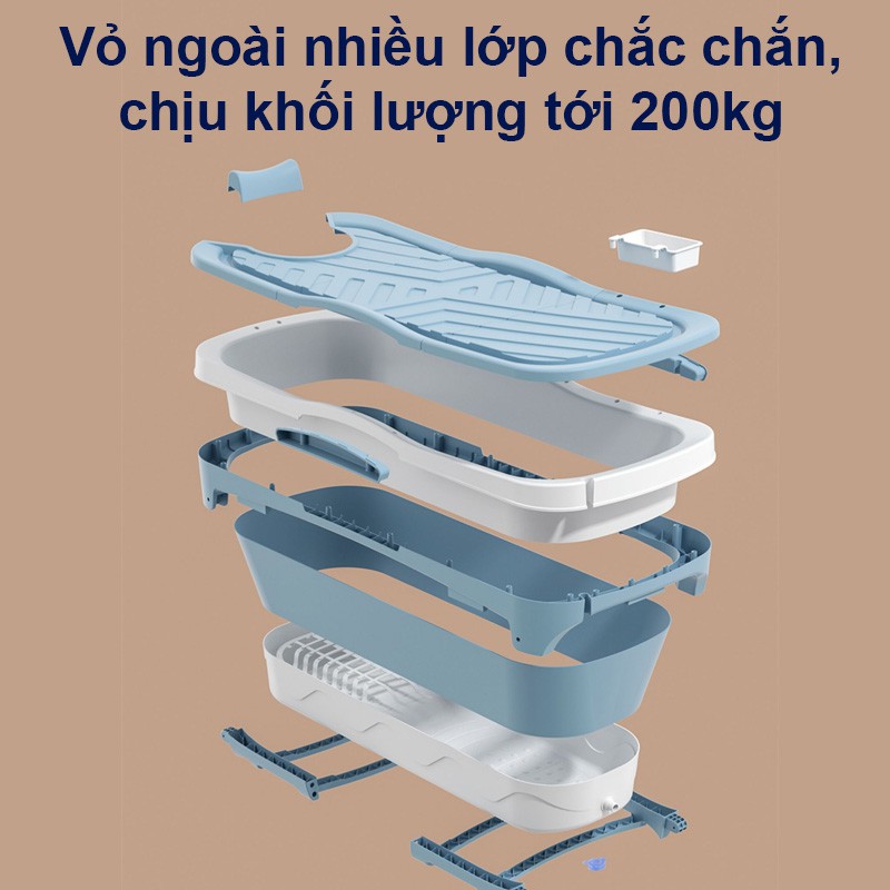 Bồn tắm gấp gọn người lớn cao cấp - nhựa PP và TPE an toàn - bể bơi mini cho trẻ em - gọn gàng, đa năng, bền bỉ [M14]