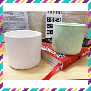 Chậu Men Sứ Mini Kẻ Tăm 7*8 sọc nhỏ  - Hoa giả giá sỉ tốt nhất thị trường