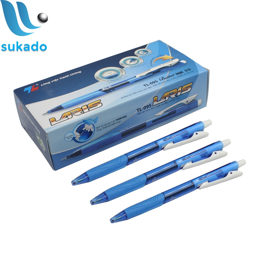 Bút bi Thiên Long xanh 095 đầu bút 0.5mm SUKADO