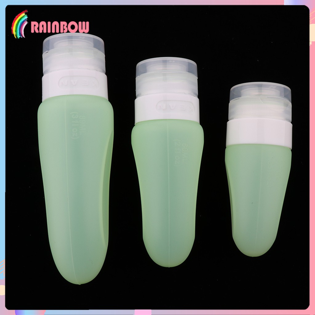 (Hàng Mới Về) Bộ 3 Chai Silicone Đựng Dầu Gội / Sữa Tắm / Dầu Gội 37 / 60ml89ml Tiện Dụng Khi Đi Du Lịch