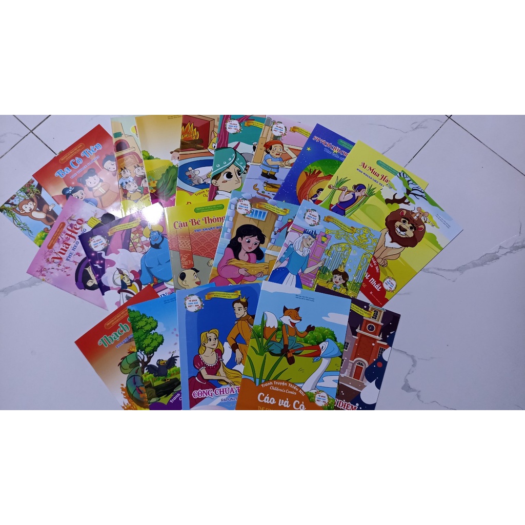 Bộ 20 C uốn Tr uyện Tranh Cổ Tích Việt Nam và thế giới Cho (Song ngữ).
