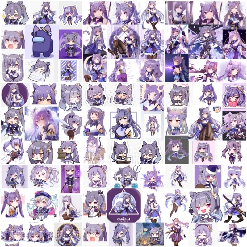 ảnh Sticker Keqing Genshin impact 62 ảnh ép lụa khác nhau / hình dán decal genshin impact Keqing