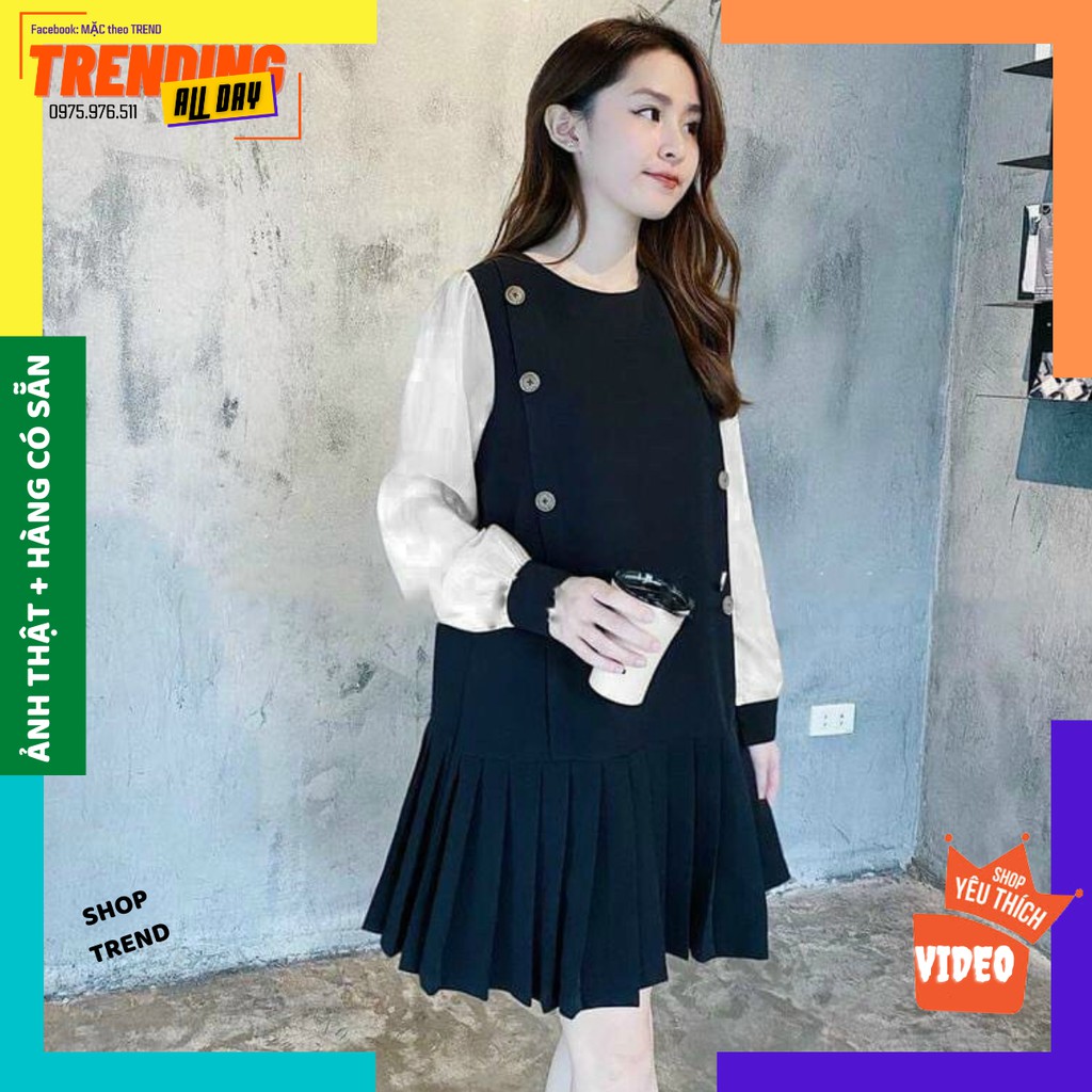 Váy phối sơmi kèm đai tuỳ biến, váy suông đuôi cá nữ tính năng động- Đầy đặn, Mảnh mai, Bầu bì mặc đều xinh | BigBuy360 - bigbuy360.vn