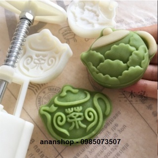 Khuôn trung thu 50gr 2 mặt ấm trà