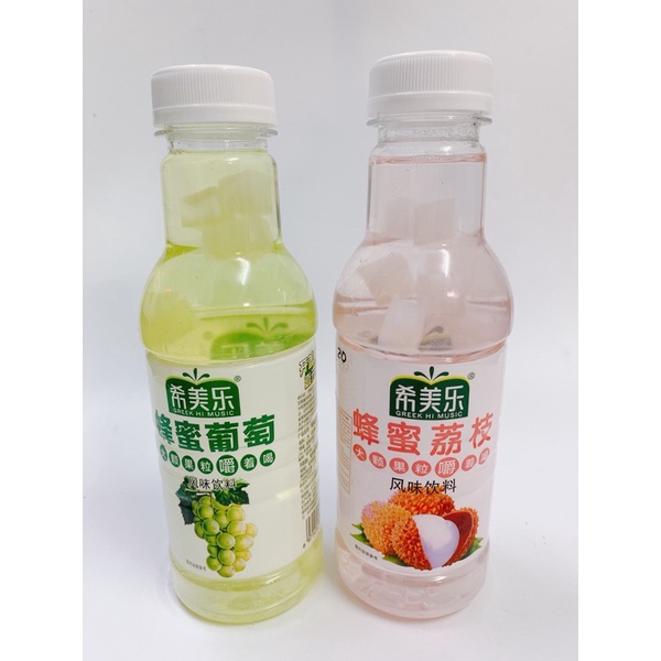 NƯỚC TRÁI CÂY THẠCH GREEK HI MUSIC HƯƠNG CHANH LEO NHO XANH CHAI 435ML