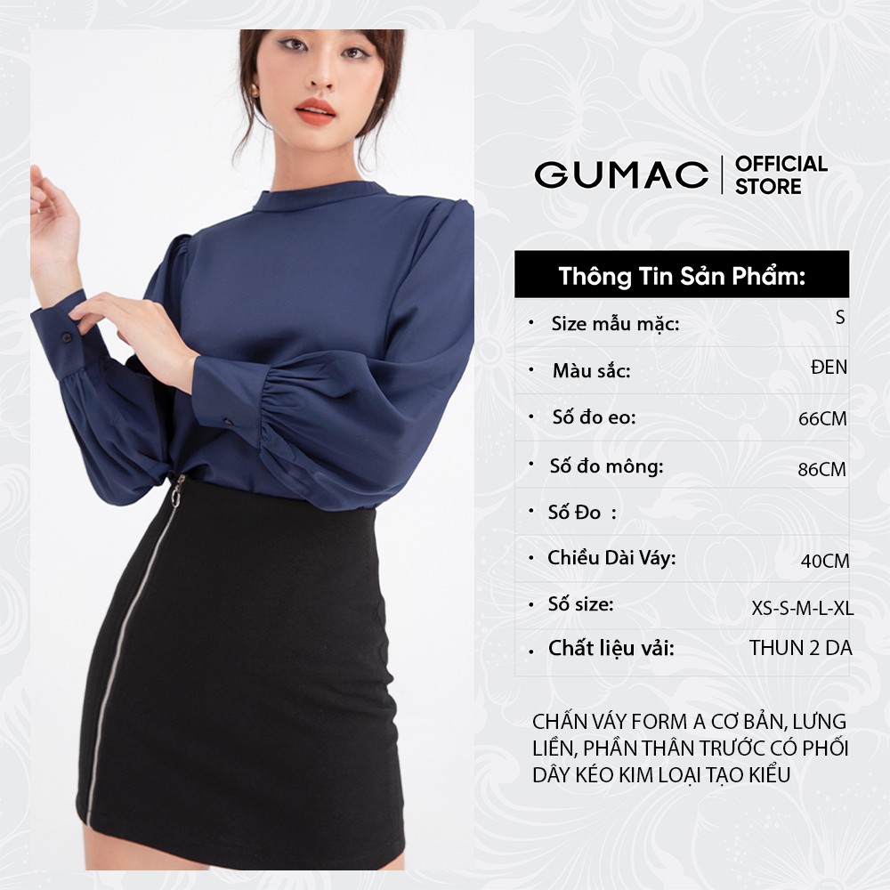 [Mã WABRGU152 giảm 10% tối đa 50k đơn từ 250k] Váy chữ A phối khóa kéo GUMAC VB696