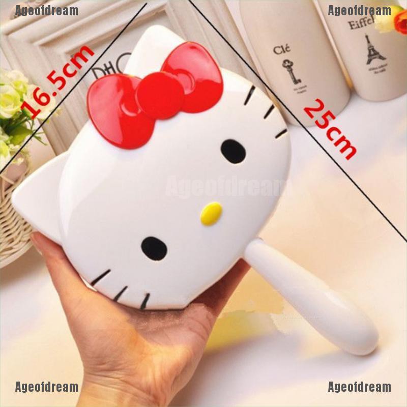 Gương trang điểm cầm tay hình mèo Hello Kitty dễ thương xinh xắn