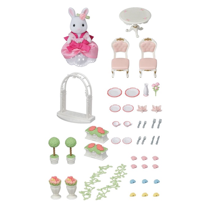 Đồ Chơi Sylvanian Families Bộ Bàn Tiệc Trà Trong Vườn Hồng Rose Garden Tea Set