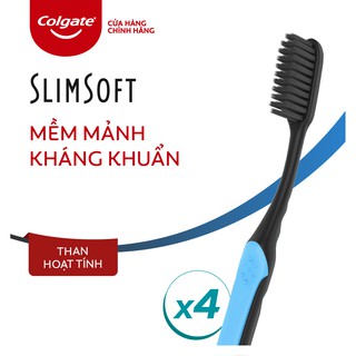 Bàn chải đánh răng Colgate SlimSoft Charcoal 4 cây