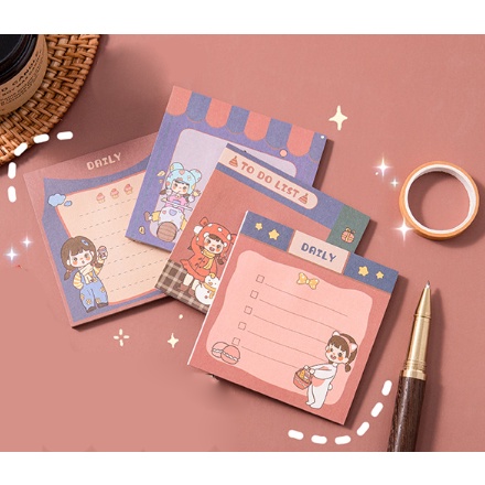sổ note cô gái phi hành gia N29 giấy ghi chú astronaut hoa