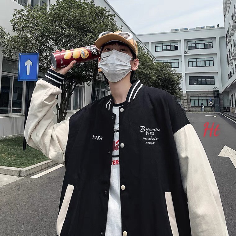 Áo Khoác Bomber nỉ phối Logo 1988 ❣️ chất liệu: nỉ ngoại siêu hót