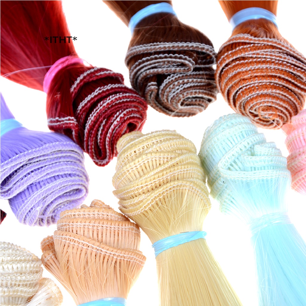 Bộ tóc giả dài 15cm dày dặn nhiều màu sắc dành cho búp bê 1 / 3 / 1 / 4 1 / 6 bjd