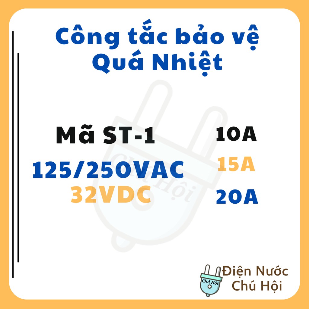 Công Tắc bảo vệ quá nhiệt quá tải Relay nhiệt 10A 15A 20A Điện nước chú Hội