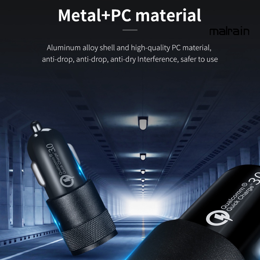 Tẩu Sạc Nhanh QC 3.0/PD Hai Cổng Type-C Có Đèn LED Xanh Dương Cho Điện Thoại Di Động