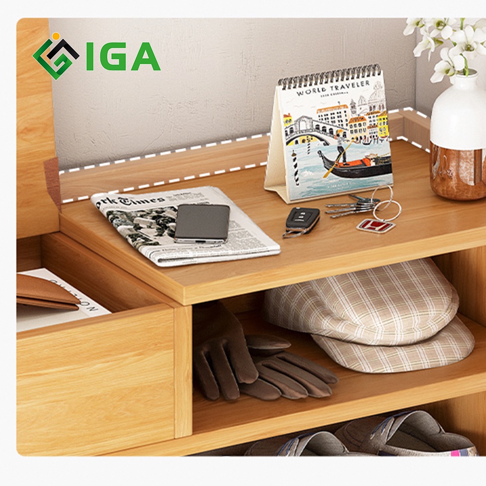 Tủ kệ giày thông minh gỗ mdf phủ melamin phong cách Nordic thương hiệu IGA - Gp159