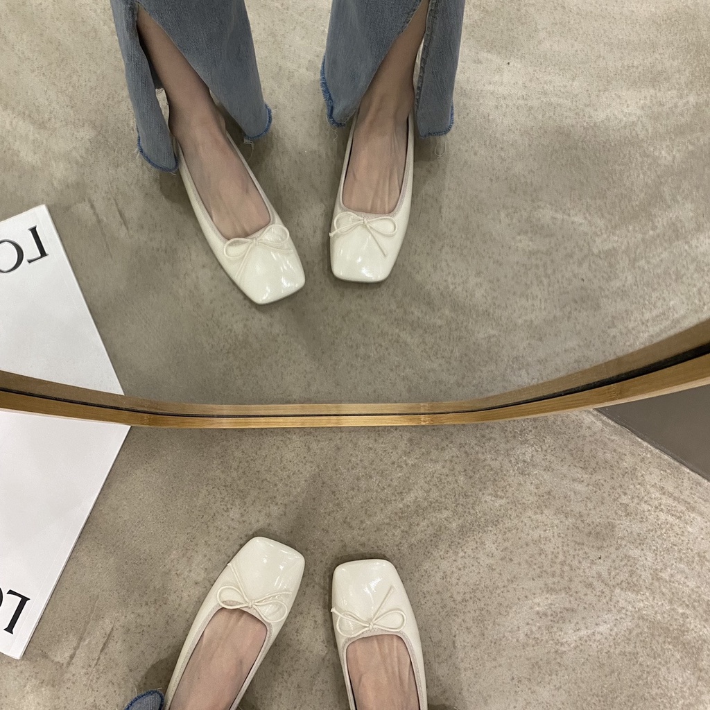 Giày Búp Bê Đế Mềm Đính Nơ Thời Trang Xuân Thu 2022 Cho Nữ